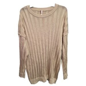 Free People Next Level Tunic Sweater (M) in Marzipan Champagne Gold Oversized